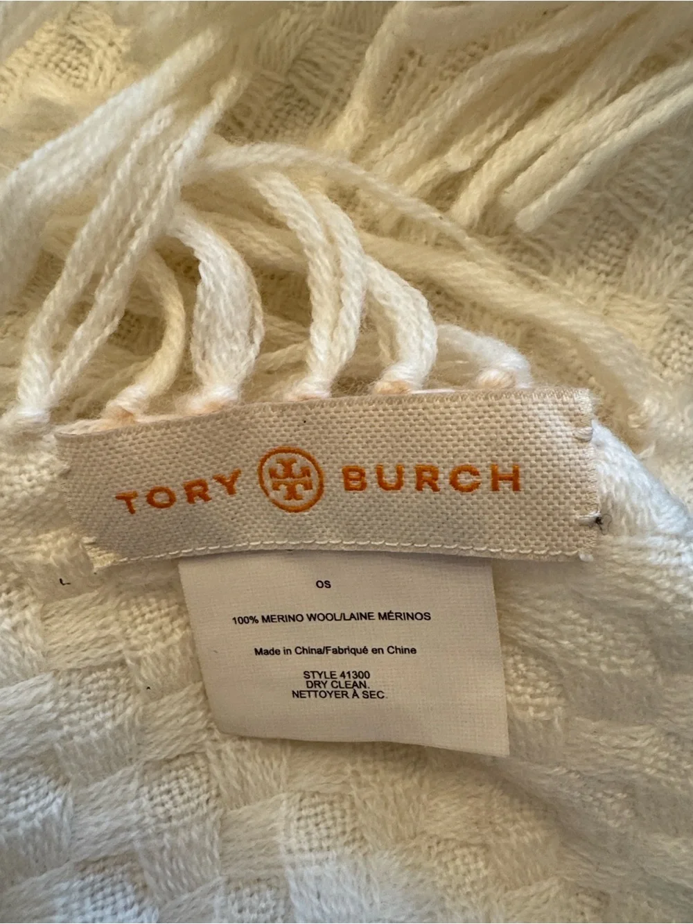Tory Burch Woven Shawl. 100% Merino wool.